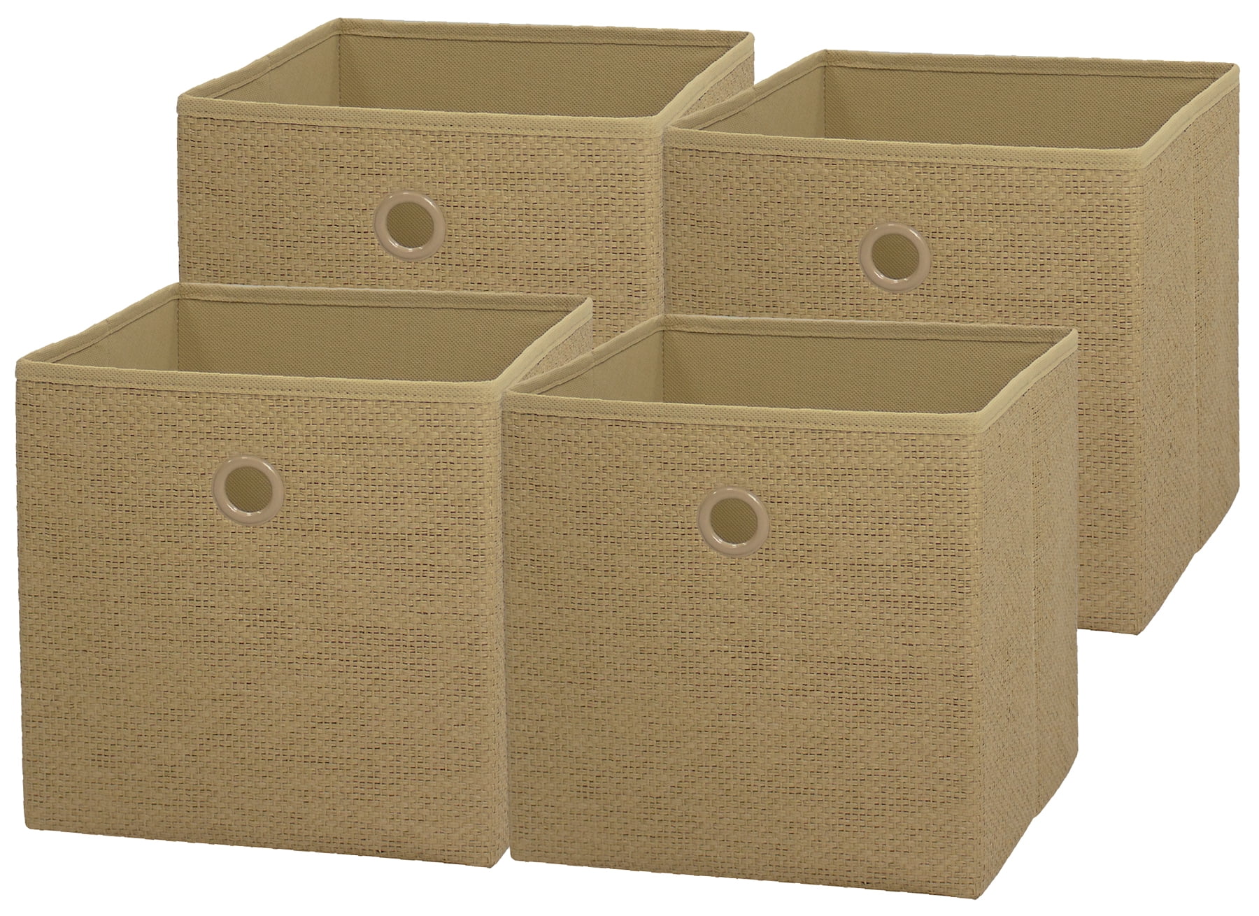 Mainstays Collapsible Fabric Cube Storage Bin (10.5" x 10.5"), Natural