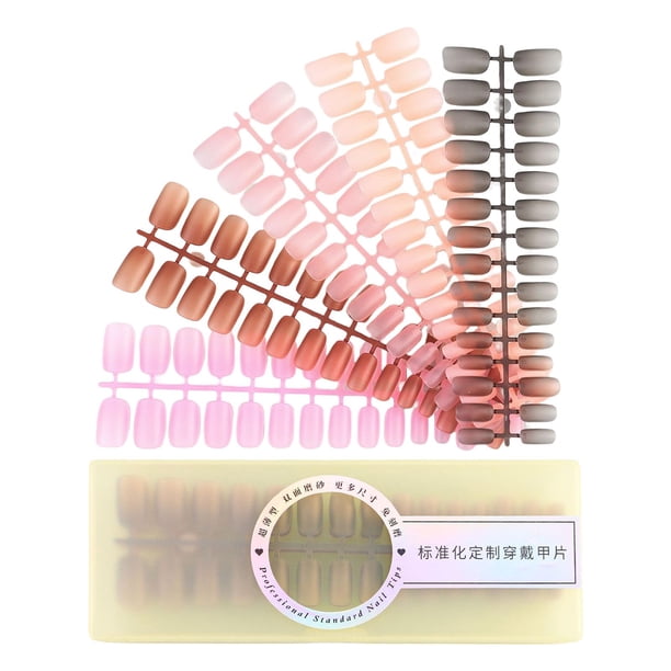 300 uñas postizas con estuche para mujeres y niñas, elegantes uñas postizas para salón. Color mixto cuadrado