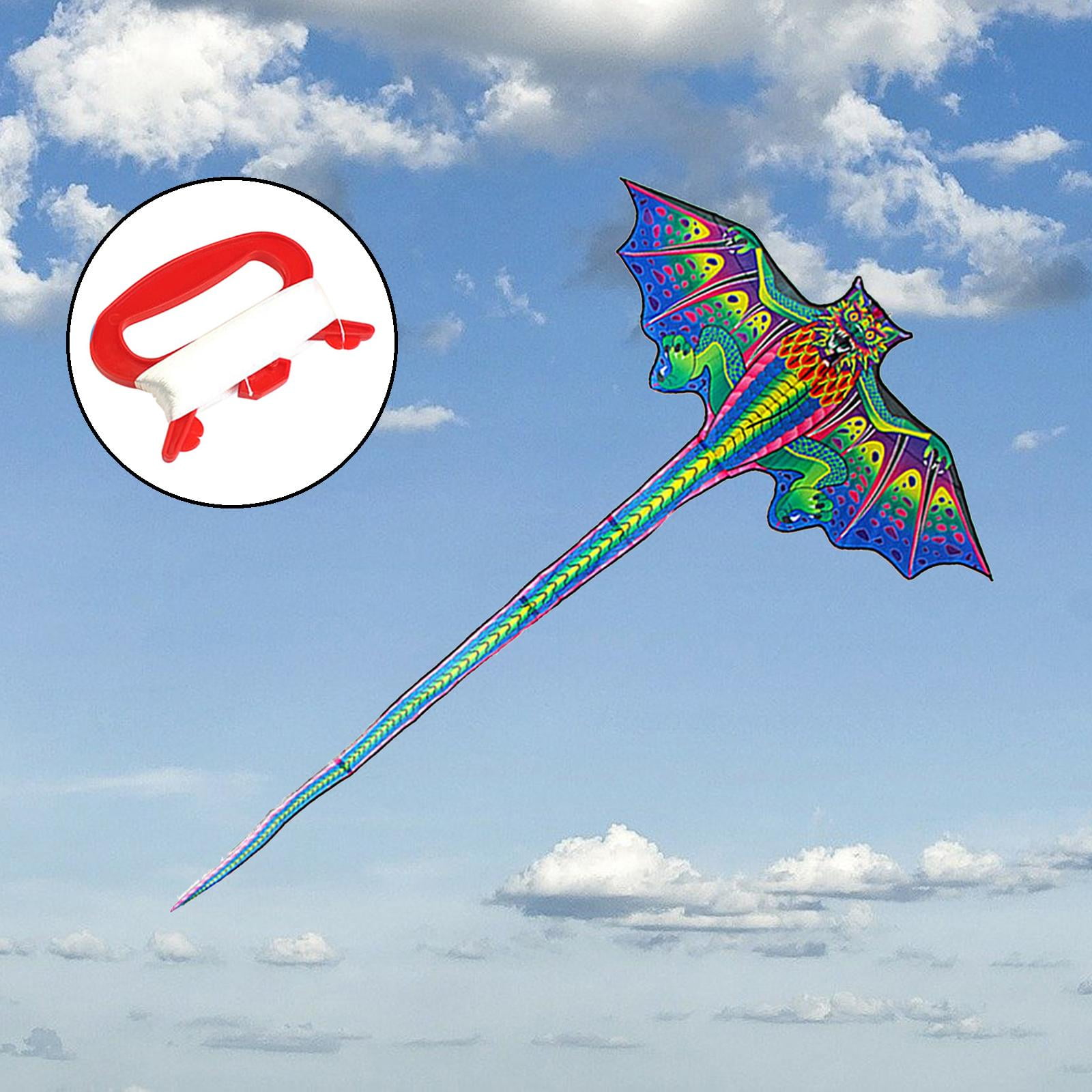 Axioma 3D Dragon Kite Large Animal Huge Wingspan for Kids Adults with Flying Tools Long Blue and 50m Line