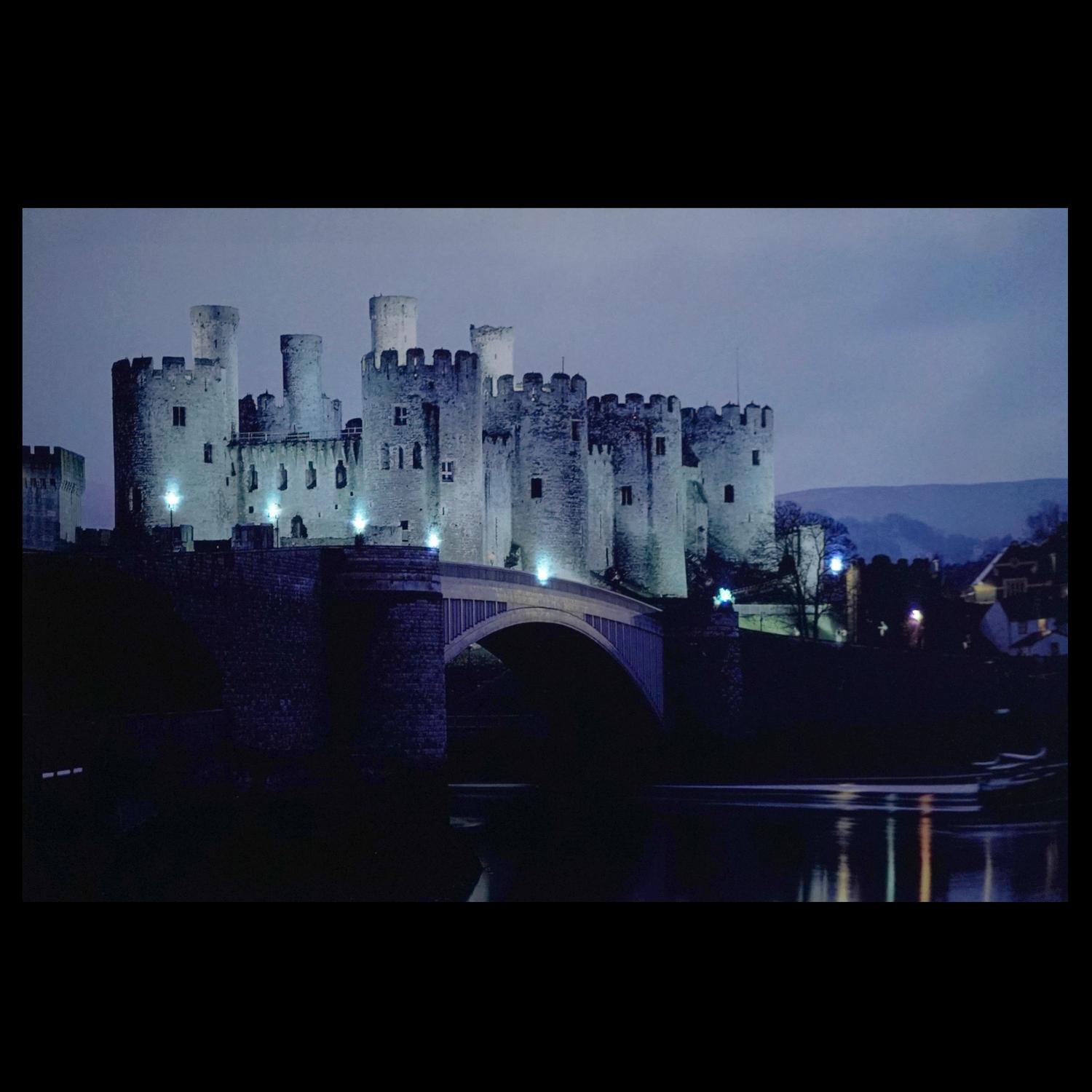 LED Lighted Conwy Castle in Wales Scene Canvas Wall Art 15.75" x 23.5"