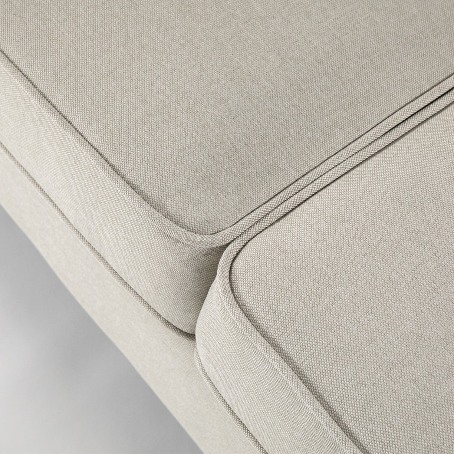 Mellow Hana Modern Fabric Loveseat with Armrest Pockets, Sand Grey Beige
