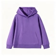 thumbnail image 5 of YHAJDS Girls Drawstring Hoodie Winter Long Sleeve Solid Color Casual Sweathirt Top, 5 of 7