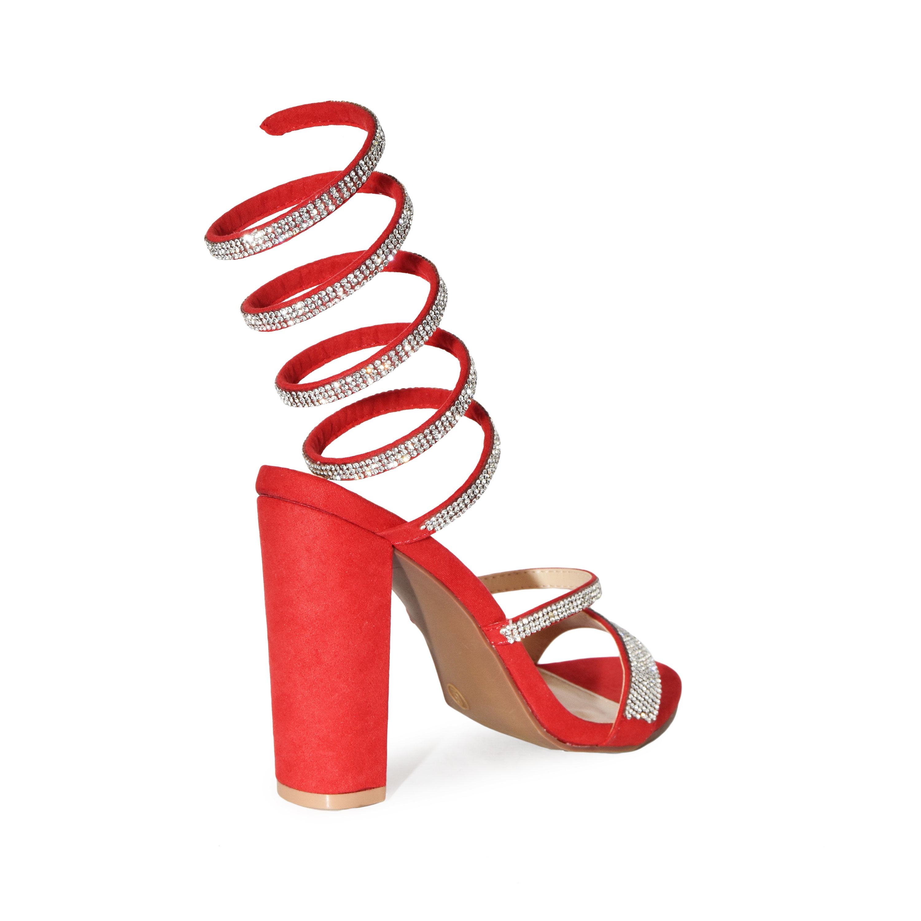 Wren Red Recycled Satin Block Heel Platform Sandal