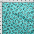 thumbnail image 3 of oneOone Cotton Poplin Aqua Blue Fabric Leaves & Floral Artistic Diy Clothing Quilting Fabric Print Fabric By Yard 42 Inch Wide, 3 of 4