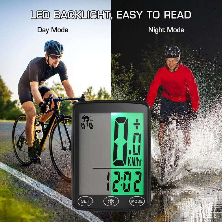 Wireless Bike Speedometer With Backlight LCD Bicycle Bike Cycling ...