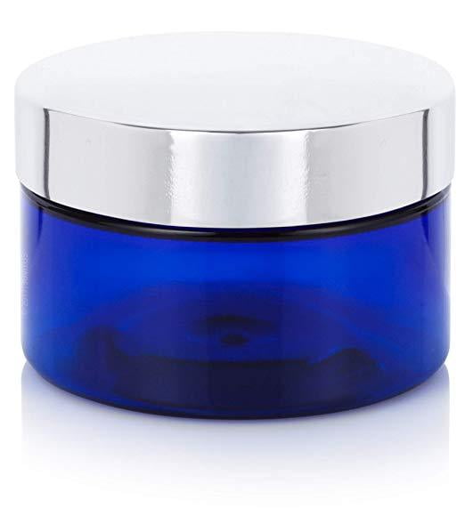 Download Plastic Low Profile Jar in Cobalt Blue with Silver Metal Overshell Lid - 4 oz / 120 ml - Walmart ...