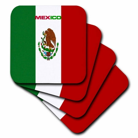 

3dRose Flag Of Mexico Soft Coasters set of 4