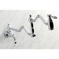thumbnail image 4 of Kingston Brass KS2101TAL Tudor Two-Handle 1-Hole Wall Mount Pot Filler Faucet in Polished Chrome, 4 of 8