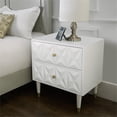 thumbnail image 4 of Riverbay Furniture 2 Drawer Geo Texture Nightstand in White, 4 of 7