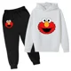 thumbnail image 3 of Conjunto de sudadera y pantalones con dibujos animados para niños de primavera, ropa de Elmo con capucha y pantalones para niños y niñas de 2 a 14 años, traje de moda para niños, 3 of 5