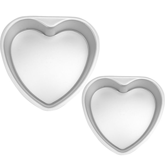 IFANLANDOR 2Pcs Silver Heart Shaped Cake Pans for Baking Cakes with Ease and Precision