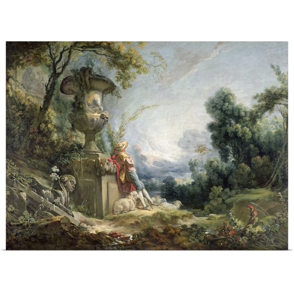 Great BIG Canvas | Rolled Francois (1703-1770) Boucher Poster Print entitled Pastoral Scene, or Young Shepherd in a Landscape