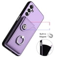 thumbnail image 3 of Wallet Case Compatible for Samsung Galaxy A13 5G with Card Holder, Rotation Finger Ring Kickstand Card Slots Case, Classic PU Leather Shockproof Magnetic Button Cover for Galaxy A13 5G, Purple, 3 of 6