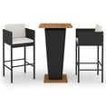 thumbnail image 3 of vidaXL Patio Bar Set Outdoor Bistro Set Bar Stool Bistro Table Poly Rattan, 3 of 19