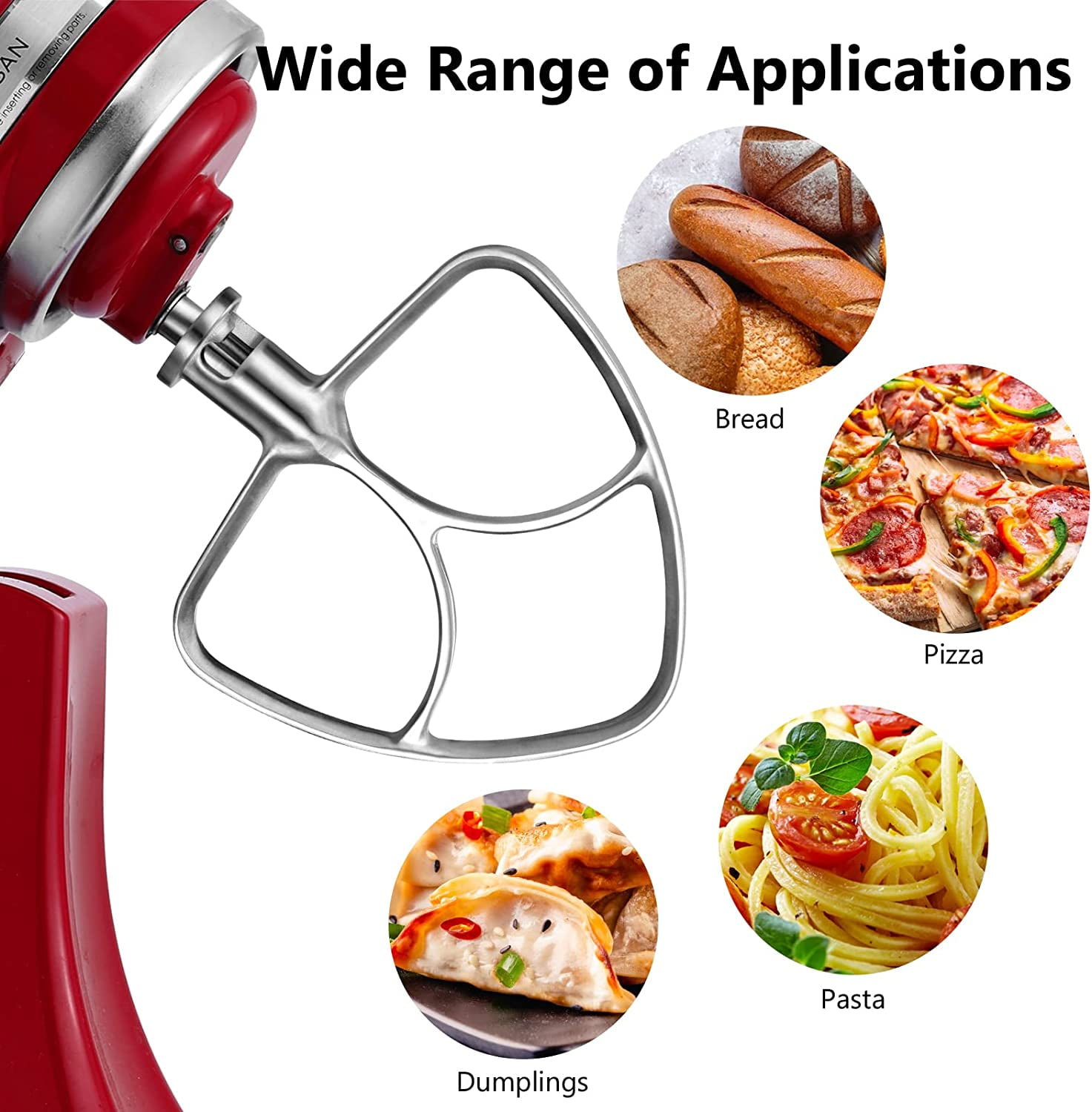 Flex Edge Beater Accessories and Attachments for KitchenAid 6 Quart  Bowl-Lift Stand Mixer, Pastry Paddle Attachment for Kitchenaid, Dishwasher  Safe