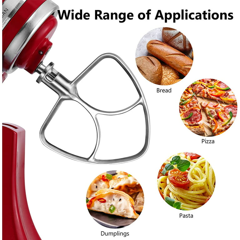 Stainless Steel Flat Beater for Kitchenaid Mixer Attachments and Accessories  Replacement, Paddle for 4.5-5QT Tilt-Head Stand Mixers Attachments,Non  Coated, Dishwasher Safe,(NOT for Lift-Bowl Type), Fits For K45, K45SS,  KN15E1X, KSM75, KSM85PS, KSM88PSQ
