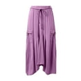 thumbnail image 3 of New Women's Casual Solid Color Two Piece Skirt Set, 63% Polyester Blend, One Shoulder Crop Top & Maxi Skirt, Sexy Style, for Multiple Occasions, Sizes S XXXL, 3 of 5