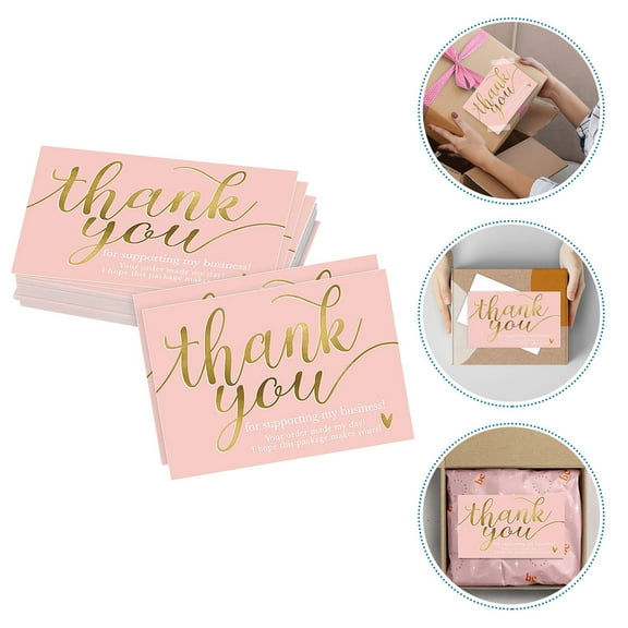 FRCOLOR 50pcs Small Business Thank You Cards Elegant Blank Cards Customer Thank You Cards Appreciation Note Cards For Showing Appreciation To Customers For Orders And Packaging