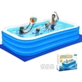 thumbnail image 2 of Large Inflatable Swimming Pool 118"x65"x18" - Rectangular Family Pool For Kids & Adults Backyard Summer Fun 2 of 3
