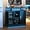 Black, variant on Wine Bar Cabinet with Power Outlet and LED Light, Coffee Bar Cabinet with Wine Rack, Storage Shelves and Cabinets, Large Space Liquor Cabinets for Kitchen Dining Room Living Room, White