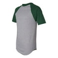 thumbnail image 2 of Augusta Sportswear Men's XX-Large Short Sleeve Baseball Jersey, Athletic Heather/Dark Green, 2 of 5