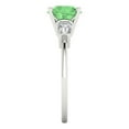 thumbnail image 3 of Clara Pucci 14K White Gold 2ct Green Three-Stone Ring for Women, 3 of 8