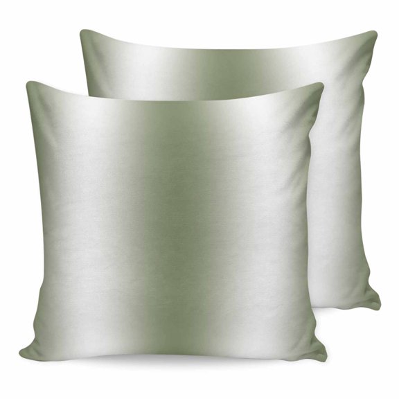 Pillow Covers 18x18 Set of 2, Green White Ombre Square Throw Pillow Covers for Couch/Sofa/Living Room, Country Pastoral Gradient Minimalist Decorative Soft Pillowcases for Couch Throw Pillows
