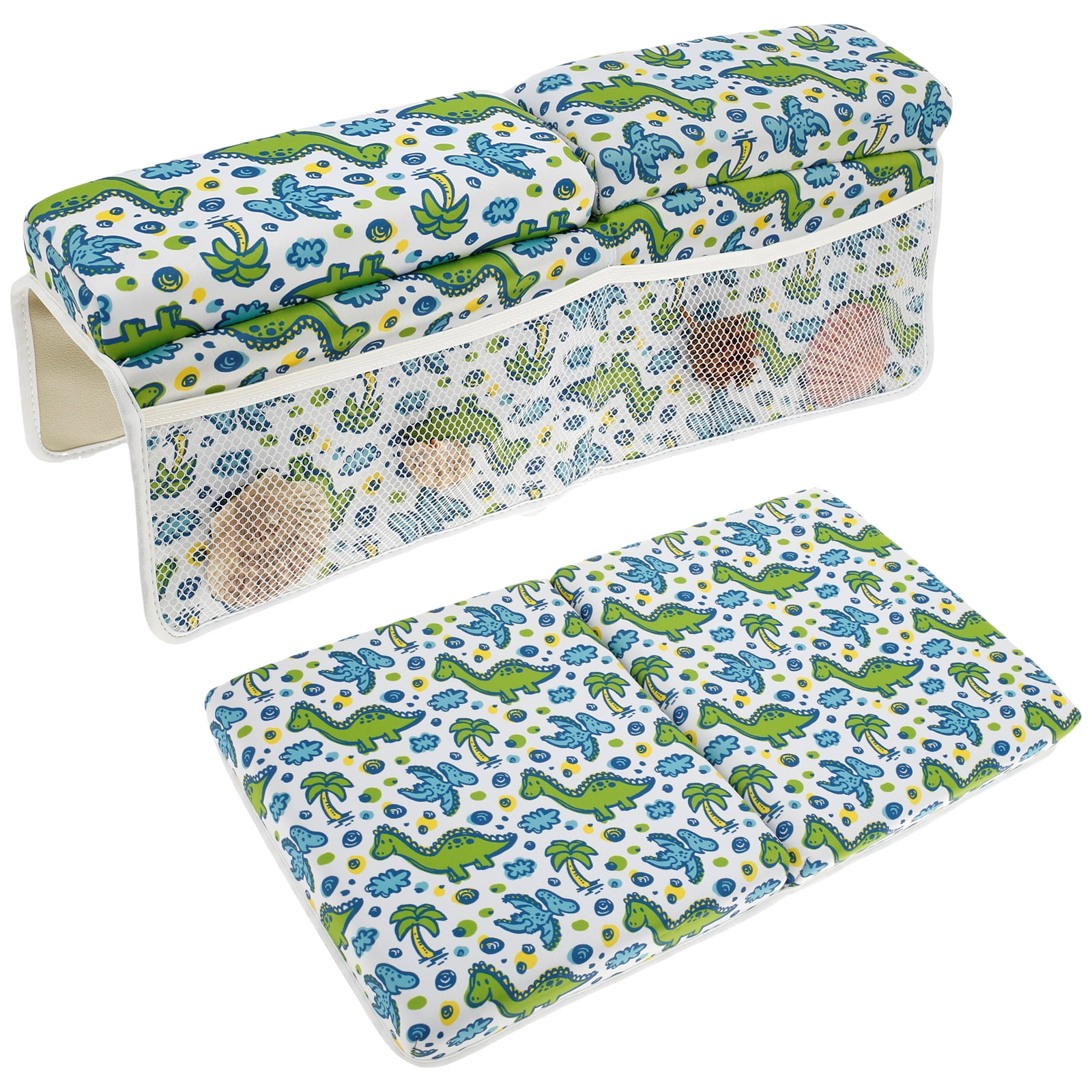 Pcapzz Baby Bath Kneeler and Elbow Rest Pad Set Nonslip Baby Bathtub Kneeling Pad Waterproof Bathtub Elbow Support Pad with 4 Side Pockets Painless Baby Bathtub Kneeler Mat for Baby Bathing