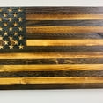 thumbnail image 3 of Handmade Natural Finish Wooden American Flag 18.5X9.75X1.5 Inches Indoor/Outdoor Patriotic Wall Art, 3 of 8