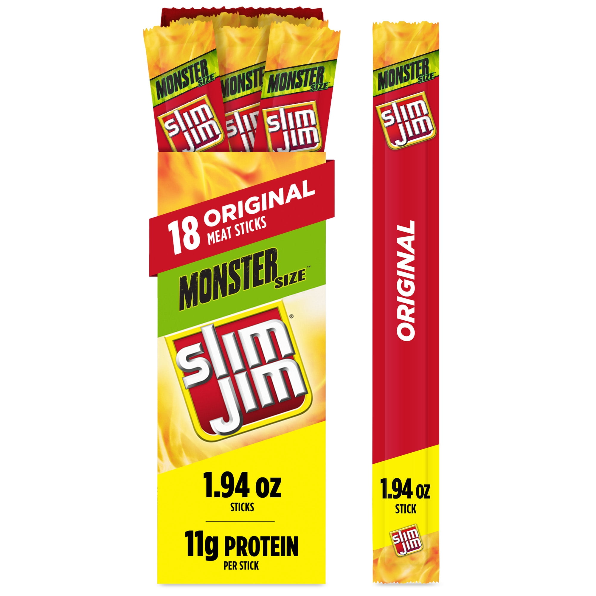 Slim Jim, Meat Stick, Tabasco Flavor, 11g Protein, 1.94 oz., 18
