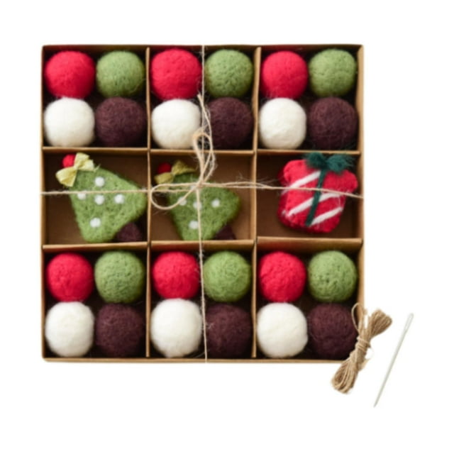 Kit de Guirnalda de Bolas de Fieltro de Navidad DIY Decoración Navideña Adornos Navideños Colgantes Decoración Navideña para Habitación de Niños Puert Arbol de navidad