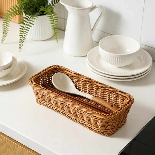 Hand Woven Storage Basket Desktop Storage Box Bathroom Kitchen Storage Basket Suitable For Home Office Organization