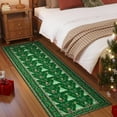thumbnail image 4 of Haperlare 2'x8' Christmas Runner Rug Washable Rug, Non Slip Stain-Resistant Rug Christmas Tree & Floral Print Indoor Carpet for Hallway Bedroom Home Decor, Green, 4 of 8
