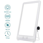 Light Therapy Lamp,GLIME UV Free 32000 Lux Happy Sun Light, Adjustable Brightness, Timer Settings, Touch Control, Split Rotatable Bracket Sad Lamp for Depression Home/Office Use