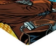 thumbnail image 2 of Ambesonne Western Fitted Sheet, Steampunk Robots, Full Size, Yellow and Brown, 2 of 3
