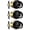 Black, variant on Brushed Nickel One Keyway Ball Door Knobs Entry Lock with Keys, 3 Pack Keyed Alike Door Locksets, Interior Exterior Keyed Hardware