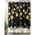 thumbnail image 2 of Black Yellow Christmas Balls Shower Curtain Set ，Waterproof Fabric Shower Curtains Xmas Snowflake Shower Curtains for Bathroom,Bathroom Decor 36"x72", 2 of 6