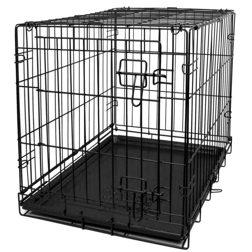 Blue Beagle Easy to Clean 24" Steel Folding Pet Kennel for Small Dogs