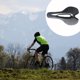thumbnail image 2 of Sillín de bicicleta Kusrkot Universal de cuero negro con absorción de impactos, 2 of 7