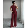 thumbnail image 5 of EASYBRA Women Casual Ribbed Two Piece Outfit Short Sleeve T Shirt and Long Pants Lounge Set Comfortable Everyday Fashion, 5 of 8