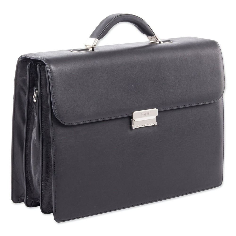 Milestone Briefcase, Holds Laptops 15.6", 5" x 5" x 12", Black