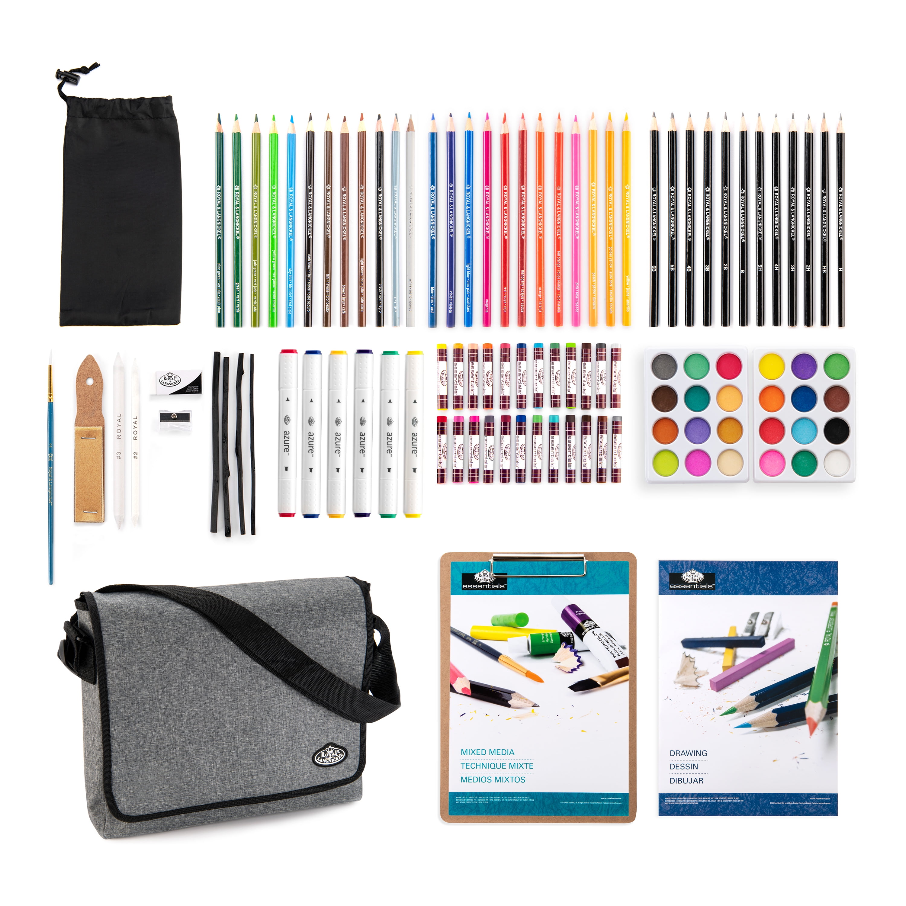 Royal & Langnickel Essentials - 165pc Sketch & Draw Art Set with Travel Bag for All Ages