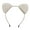 Khaki, variant on Eoperou Women Hairband Soft Fluffy Plush Cartoon Kitty Ear Decor Elastic Narrow Brim Anti-slip Regular Fit Solid Color Head Decoration Hair Hoop