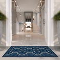 thumbnail image 3 of Safavieh Courtyard Bayon Geometric Indoor/Outdoor Area Rug, Navy/Beige, 6'7" x 6'7" Square, 3 of 12