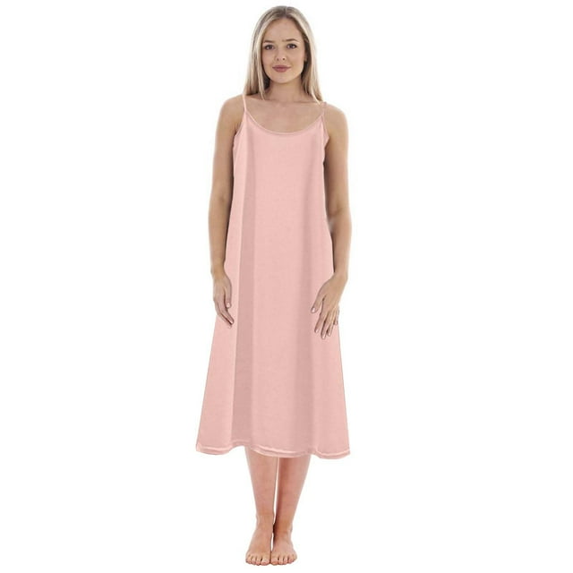 Women Plus Size Petticoat Nightdresses Solid Color Loose Slimming Long