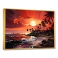 thumbnail image 2 of Designart "Palm Trees By The Sea During A Sunset I" Palms & Palm Trees Floater Framed Canvas Prints, 2 of 5
