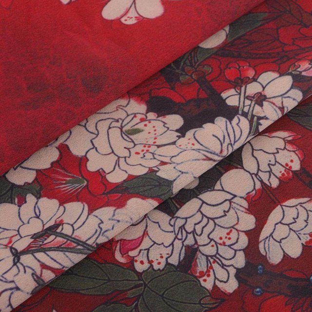 Langgg 1 Yard Printed Bronzed Flower Fabric Patchwork Sewing Material 148cm Width