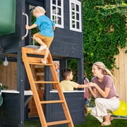 Cozy Escape Wooden Outdoor Two-Story Playhouse, Navy