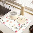 thumbnail image 6 of Ryvnso Roses Flowers-i2 Dish Drying Mat for Kitchen Countertop 18x24 Large Dish Pad Drainer Rack Dish Sink Mats, 6 of 7