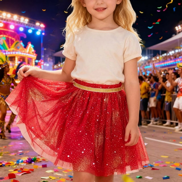 HUITKMM Tutu pour Filles Tout-Petits Jupe Tutu à Paillettes Étoile pour Carnaval Fête Performance Danse Récital Ballet Fée Jeu 3-4 Ans